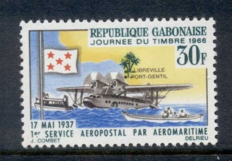 Gabon 1966 Stamp day Air mail Services