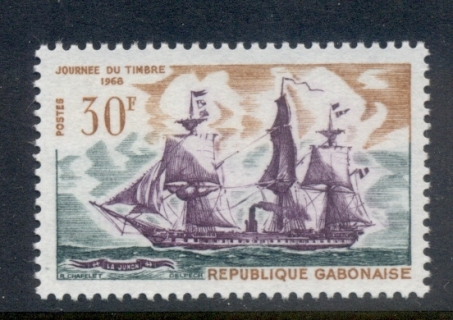 Gabon 1968 Stamp Day, sailing Ship