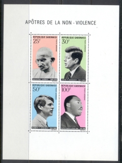 Gabon 1969 Exponents of Non Violence, Gandhi, Kennedy MS