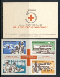 Gabon 1969 Red Cross help for Biafra MS + folder