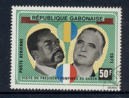 Gabon 1971 Pres. Pompidou & Bongo