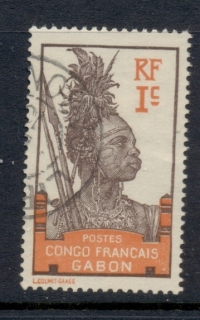 Gabon 1910 Pictorial Inscr. Congo Francais 1c