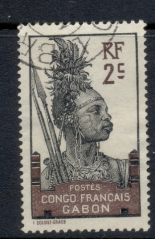 Gabon 1910 Pictorial Inscr. Congo Francais 2c