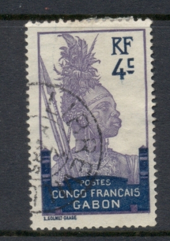 Gabon 1910 Pictorial Inscr. Congo Francais 4c