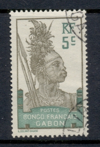 Gabon 1910 Pictorial Inscr. Congo Francais 5c
