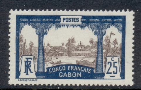 Gabon 1910 Pictorial Inscr. Congo Francais 25c