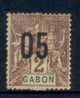 Gabon 1912 Navigation & Commerce Surch. 5c on 2c