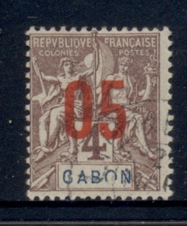 Gabon 1912 Navigation & Commerce Surch. 5c on 4c