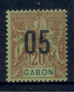 Gabon 1912 Navigation & Commerce Surch. 5c on 20c