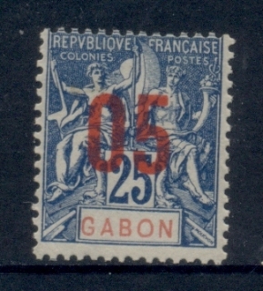 Gabon 1912 Navigation & Commerce Surch. 5c on 25c