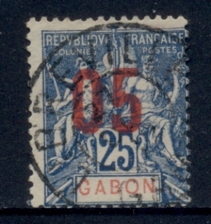 Gabon 1912 Navigation & Commerce Surch. 5c on 25c