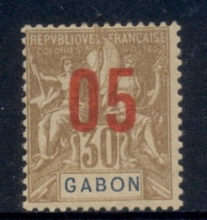 Gabon 1912 Navigation & Commerce Surch. 5c on 30c