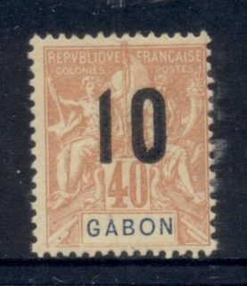 Gabon 1912 Navigation & Commerce Surch. 10c on 40c