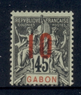 Gabon 1912 Navigation & Commerce Surch. 10c on 45c