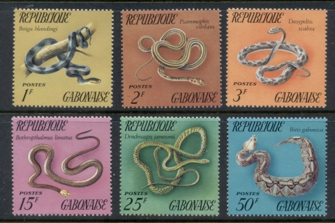 Gabon-1972 Reptiles, Snakes