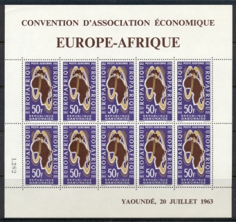 Gabon 1963 Europ Afrique sheet