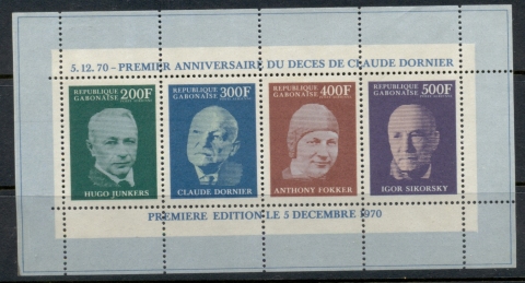 Gabon 1970 Aviation Pioneers MS