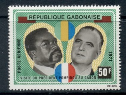 Gabon 1971 Visit of Pres. Pompidou