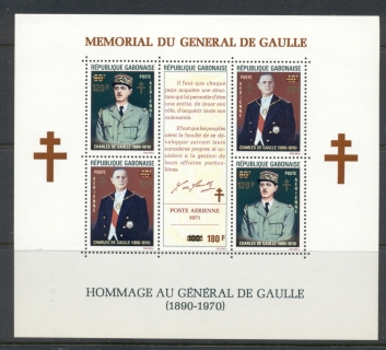 Gabon 1972 Charles de Gaulle in Memoriam MS