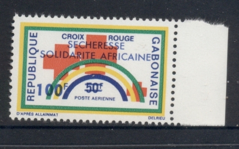 Gabon 1973 Red Cross Surch. African Solidarity in Drought Emergencies