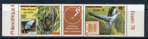 Gabon 1978 Philexafrique , Essen, birds pr + label