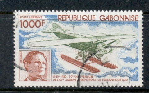 Gabon 1980 Mermoz Atlantic Crossing 1000f