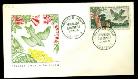 Gabon 1961 Lyre-Tailed Honey Guide, Bird  FDC