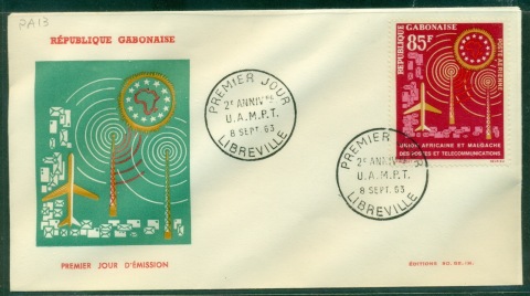 Gabon 1963 African Postal Union FDC