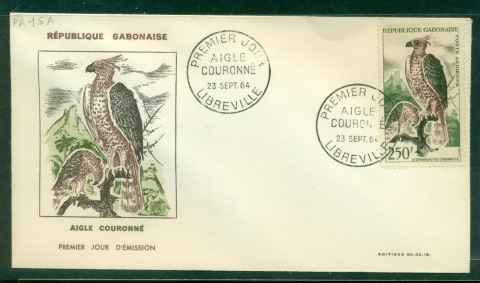 Gabon 1964 Bird 250f FDC