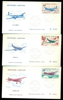 Gabon 1967 Airplanes 3x FDC