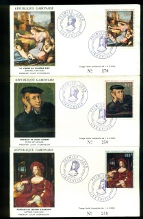 Gabon 1970 Paintings by Raphael 3x FDC