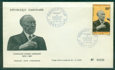 Gabon 1968 Konrad Adenauer FDC