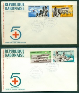 Gabon 1968 Red Cross help for Biafra 2xFDC