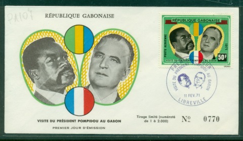 Gabon 1971 Visit of georges Pompidou FDC