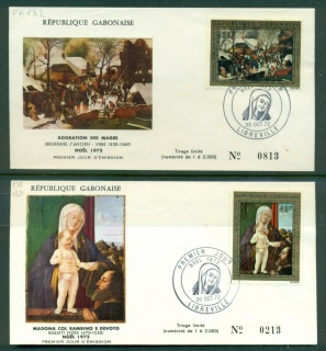 Gabon 1972 Paintings 2xFDC