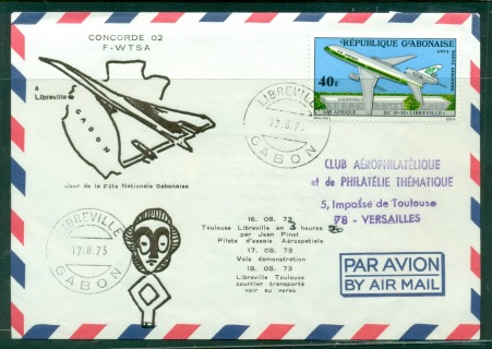 Gabon 1973 Concorde Libreville-Toulouse Flight Cover