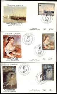 Gabon 1974 Impressionist Paintings 3xFDC