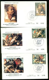 Gabon 1977 Paintings by Rubens 3xFDC