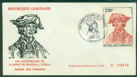 Gabon 1978 Durer 450th death Anniv. 250f FDC