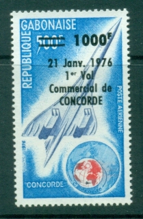 Gabon 1976 Concorde Surch 100f on 500f