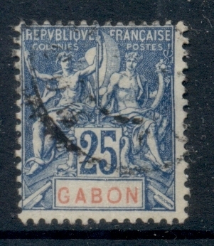Gabon 1904-07 Navigation & Commerce 25c
