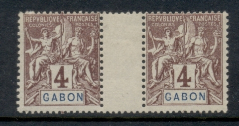 Gabon 1904-07 Navigation & Commerce 4c gutter pr