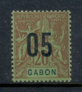 Gabon 1912 Navigation & Commerce surcharge 5c on 20c