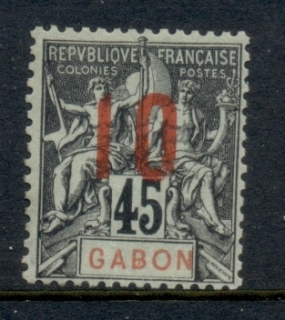 Gabon 1912 Navigation & Commerce surcharge 10c on 45c