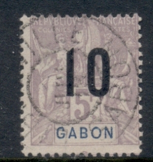 Gabon 1912 Navigation & Commerce surcharge 10c on 5f