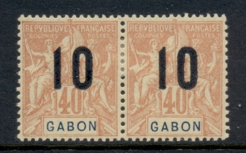 Gabon 1912 Navigation & Commerce surcharge 10c on 40c pr