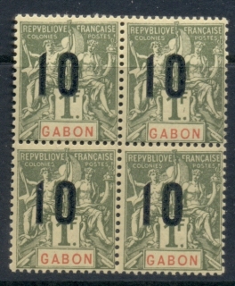 Gabon 1912 Navigation & Commerce surcharge 10c on 1f blk4