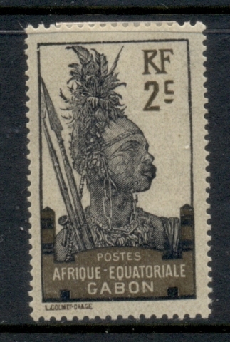Gabon 1910-22 Pictorial, Fang Warrior, Afrique Equatoriale 2c