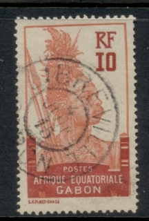 Gabon 1910-22 Pictorial, Fang Warrior, Afrique Equatoriale 10c