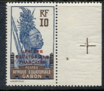 Gabon 1924-31 Pictorial, Fang Warrior, Opt Afrique Equatoriale Francaise 10c